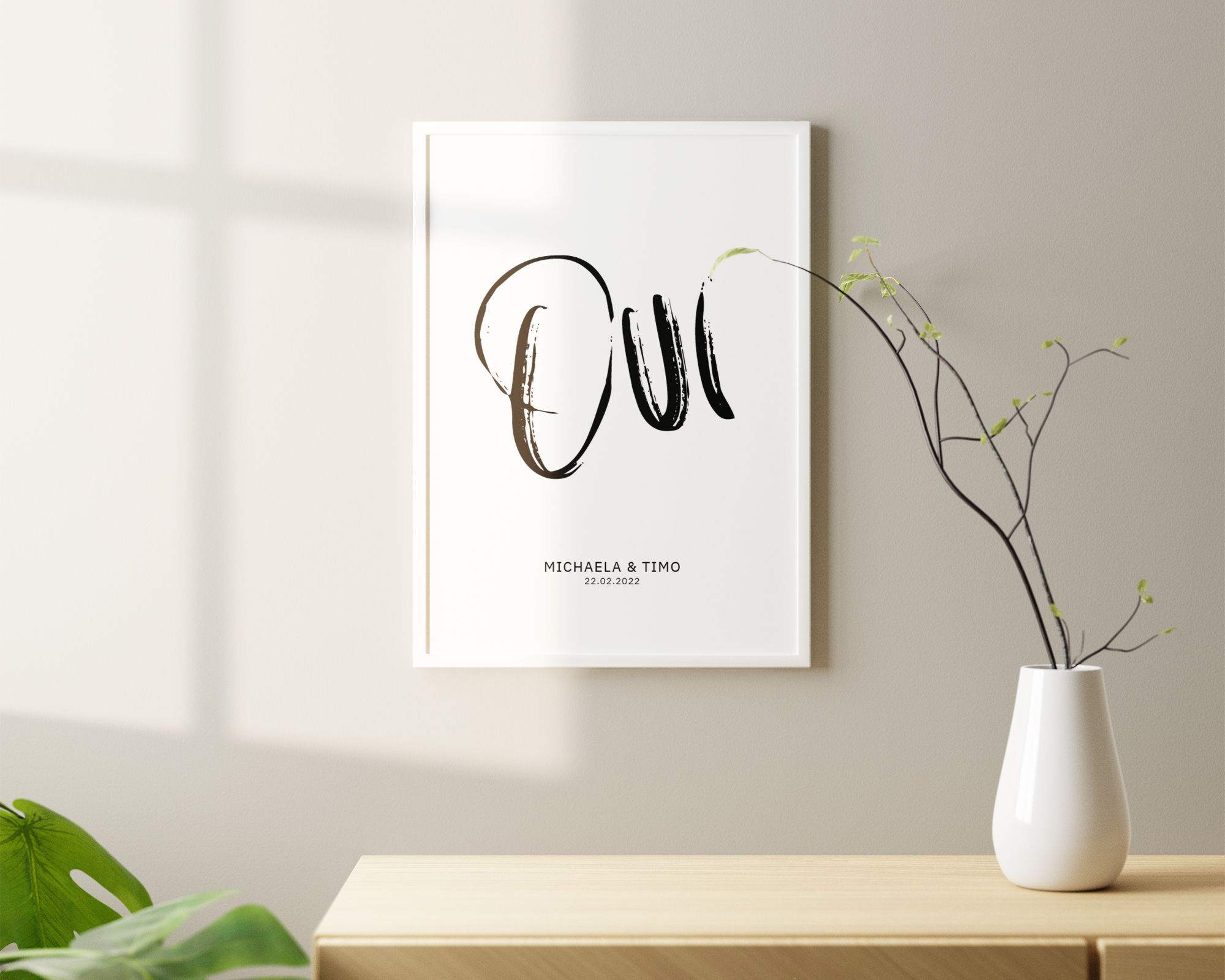 Oui ❤ Personalisiertes Liebes Poster