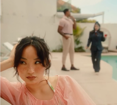 Poppy Liu in DSA video, brand parody video, directed by Marissa Goldman