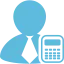 Icon of a professional in Atlanta with a calculator