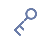 Blue skeleton key icon