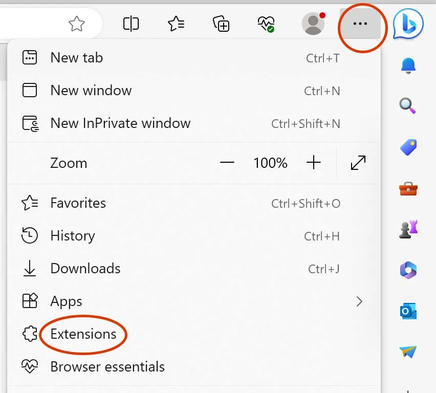 Ege Extensions window