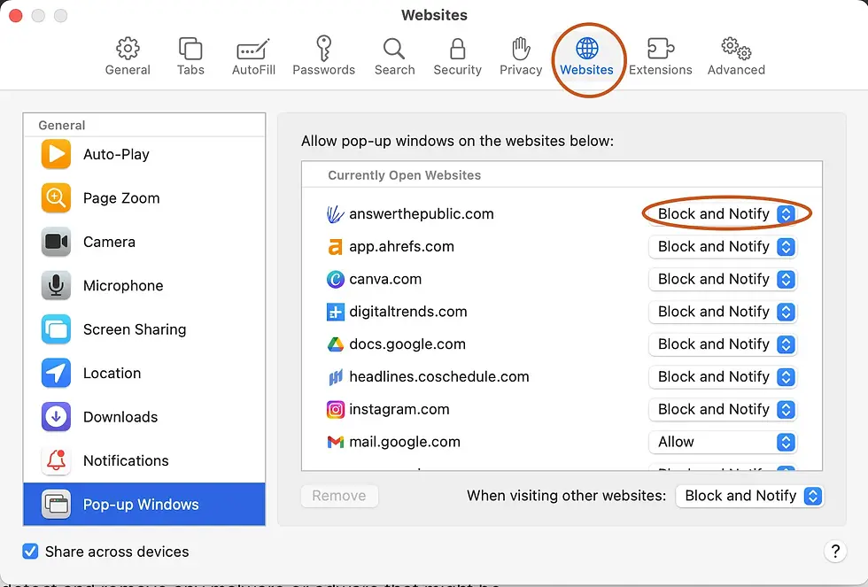 safari pop-up windows