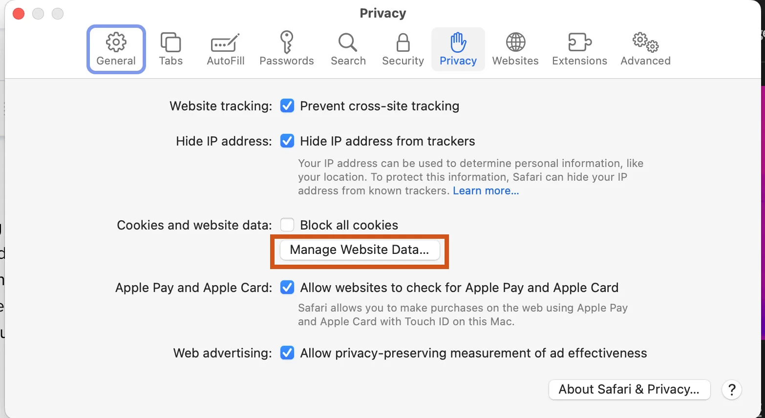 safari privacy window
