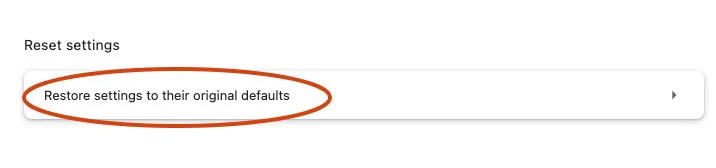 chrome reset settings