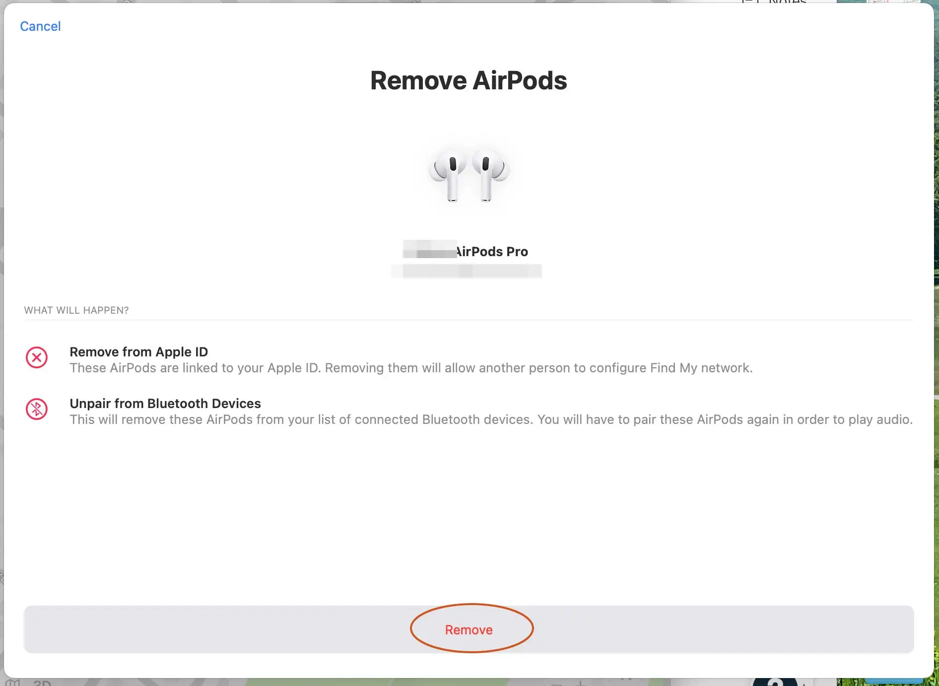 Mac Find My app window