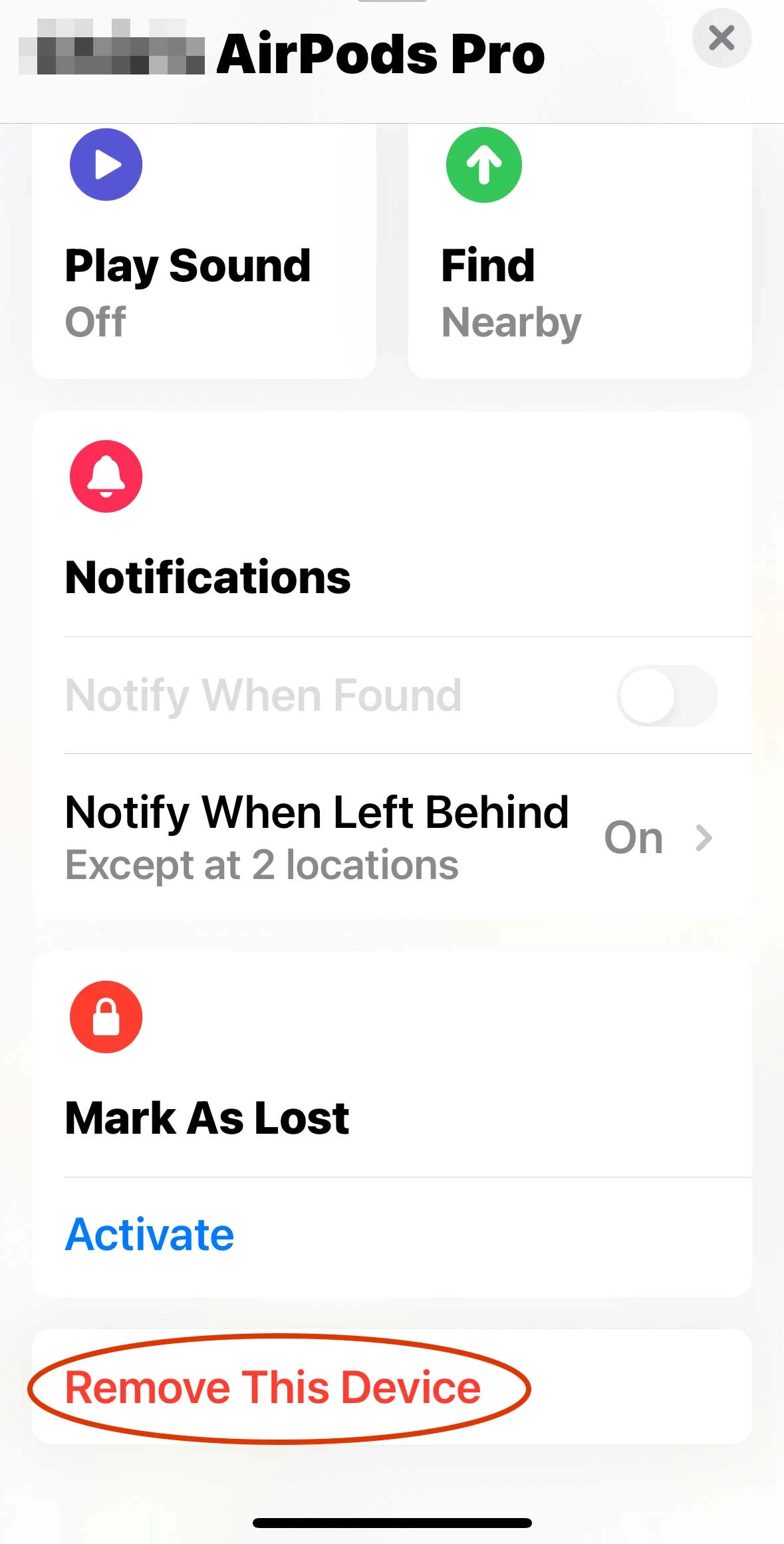 iPhone Find My app window