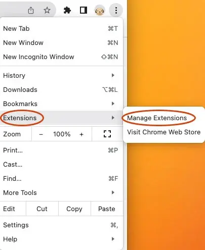chrome extensions manage window