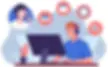 An IT support guy helping a customer