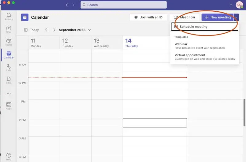 Microsoft Teams Calendar