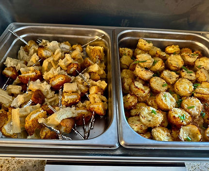 chicken and waffle bites, mini crabcake bites
