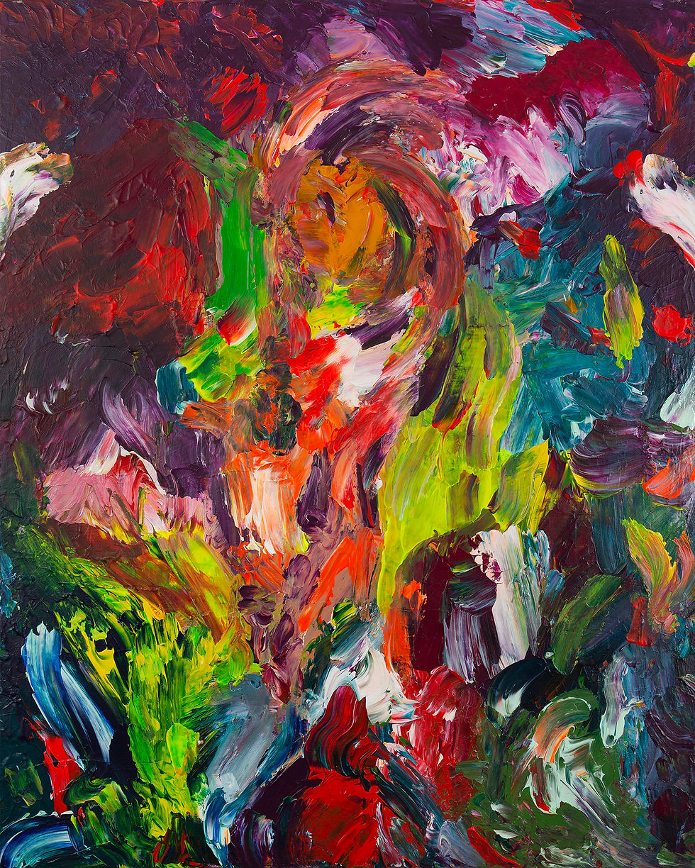 Cello player on Sunday, abstract painting from CCLO
