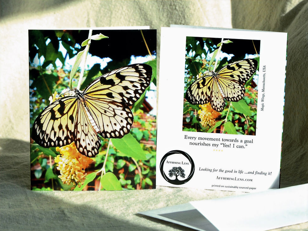 Thumbnail: Yellow Butterfly Note Card with Affirmation