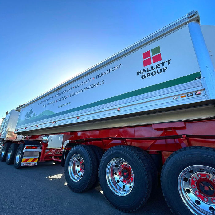 Hallett Group semi-trailer truck for concrete transport