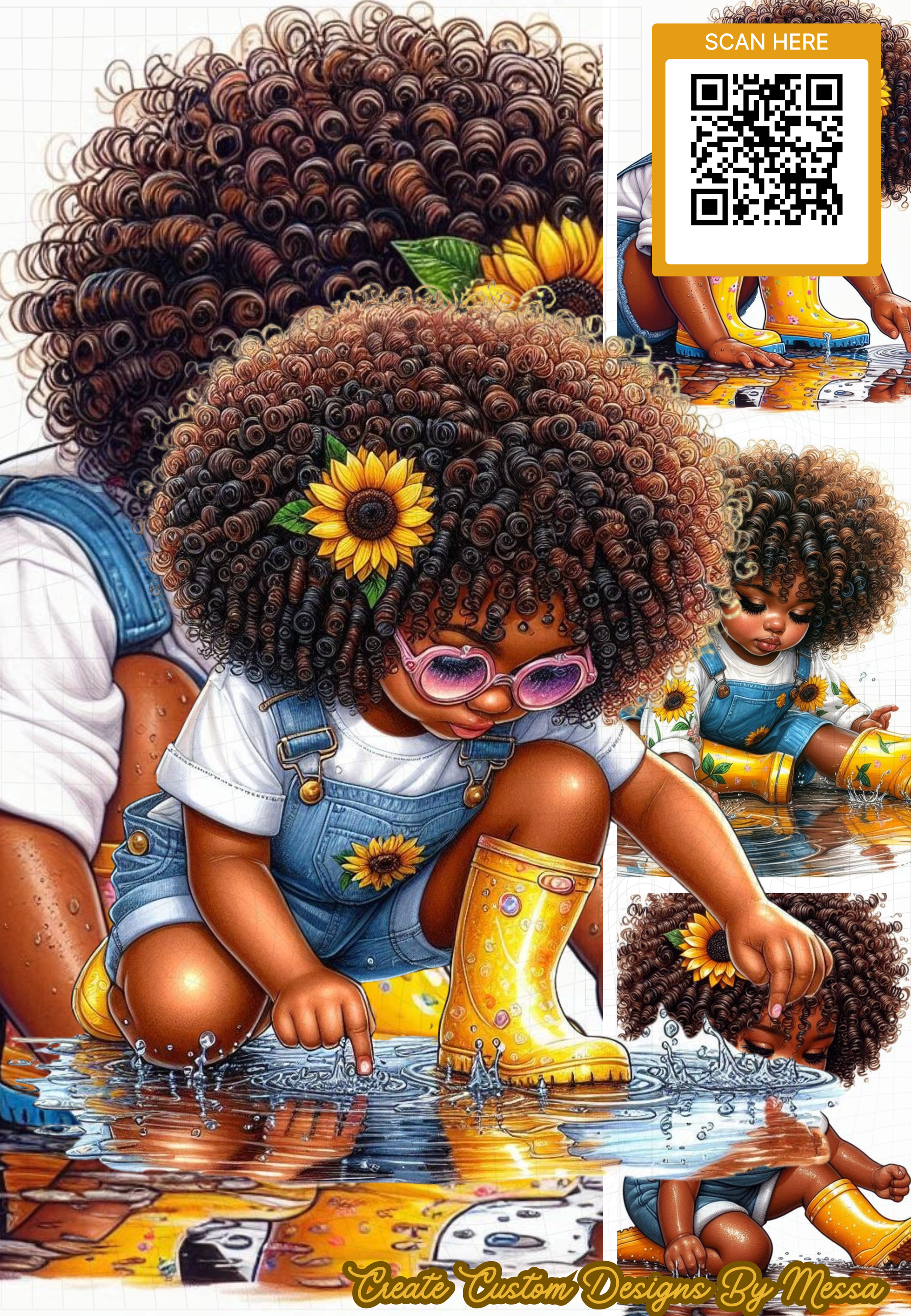 4 natural hair African American little princesses images