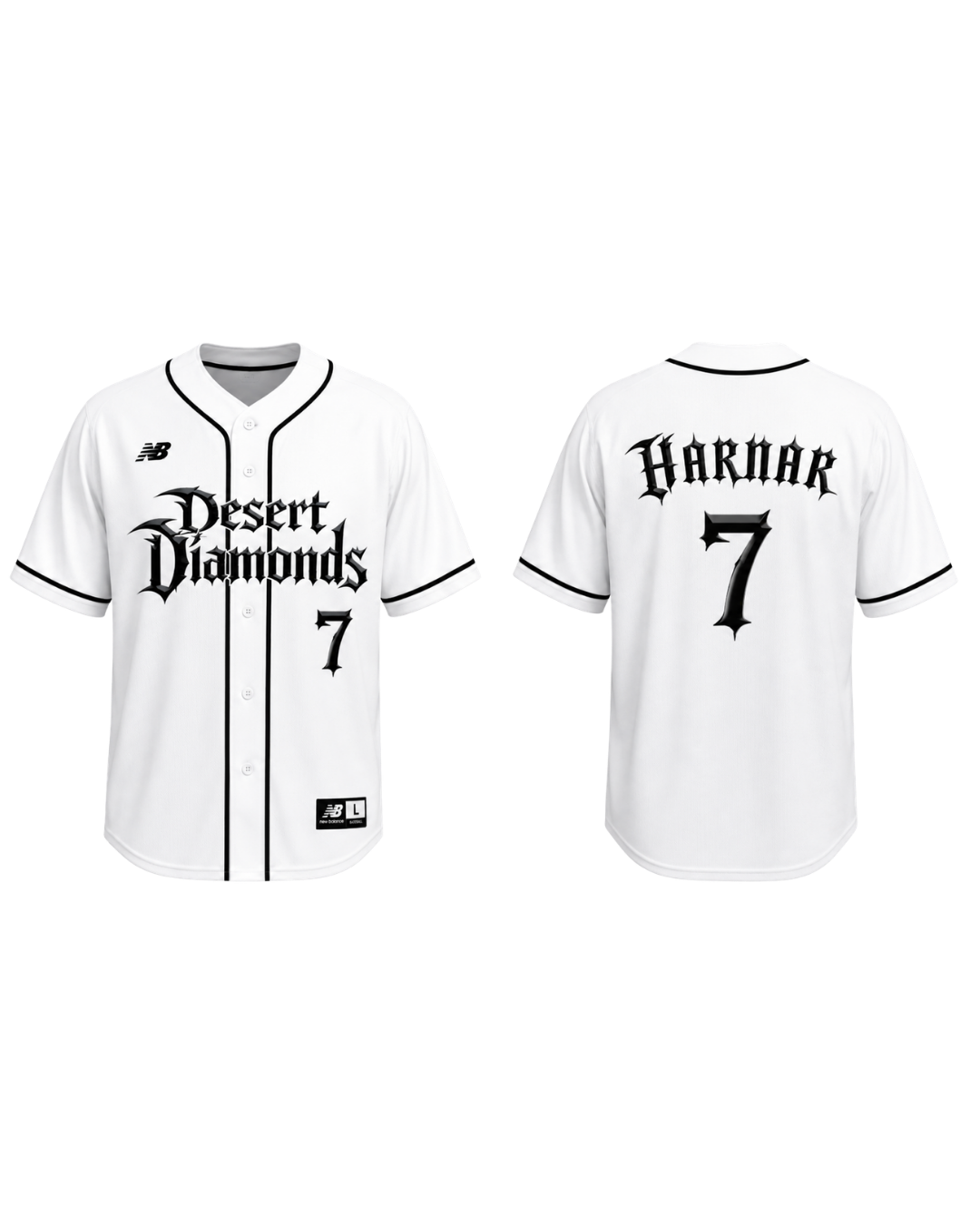 Desert Diamonds White Button Down Jersey