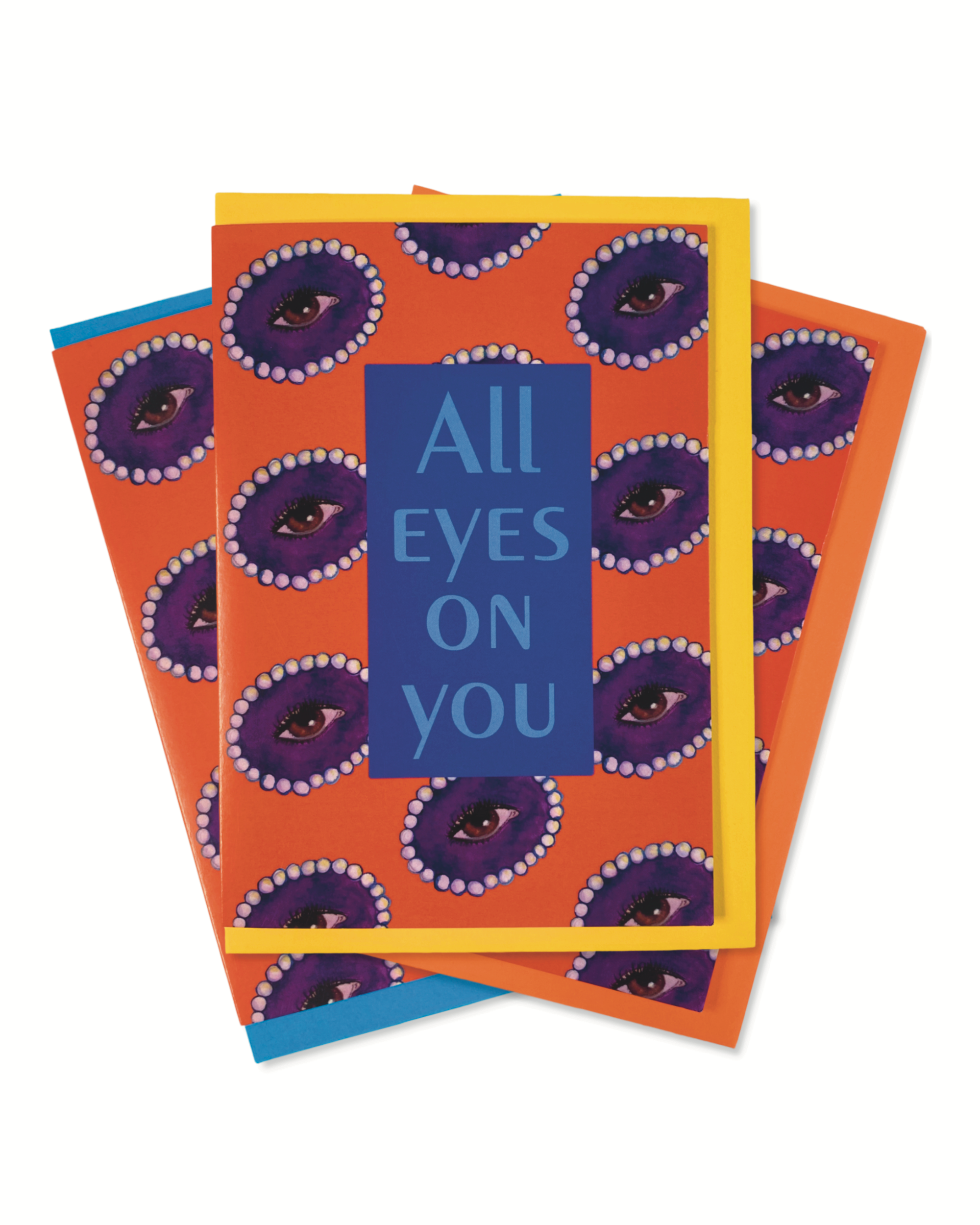 Greeting cards with the message "All Eyes on You" and eyes