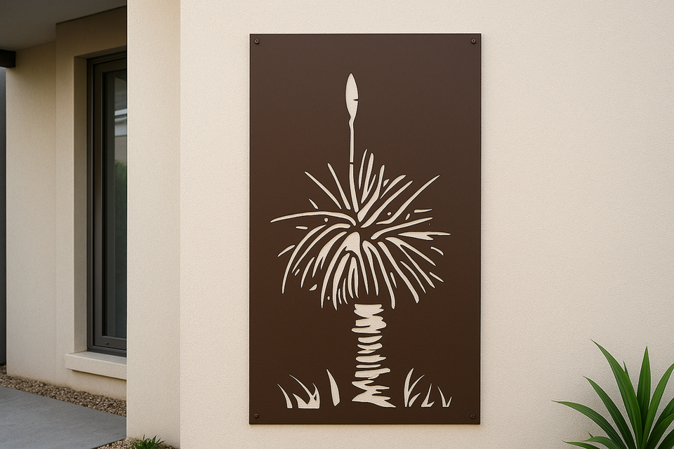 PRIVACY METAL SCREEN PERTH GRASS TREE DESIGN