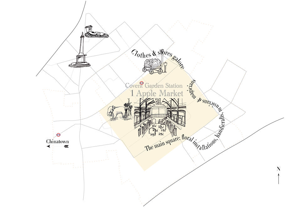 Covent Garden illustration map | RollingBear Travels