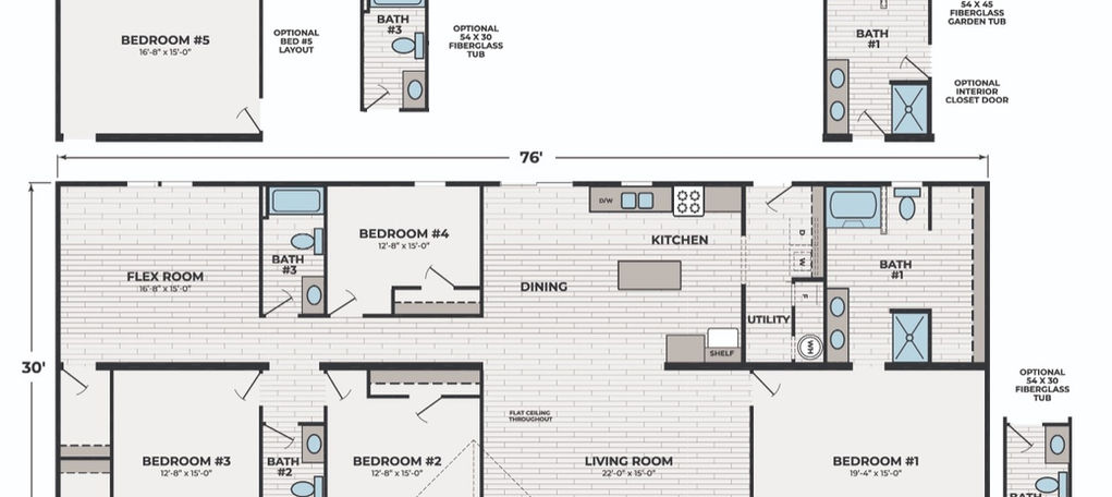 Floor plan for The Meadow home, featuring 4 bedrooms, 3 baths