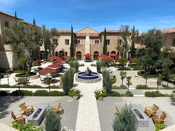 European-style landscape with a courtyard scale reminiscing the French Palace of Versailles.