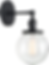 Phansthy Black Bathroom Light Fixture Single Industrial Wall Sconce with 5.9 Inches Globe Lampshade