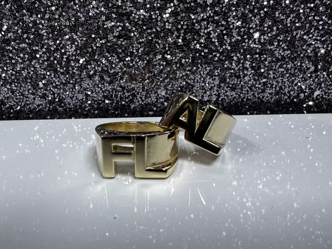 custom gold initial rings