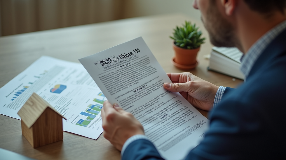 High angle view of a person reading mortgage disclosures
