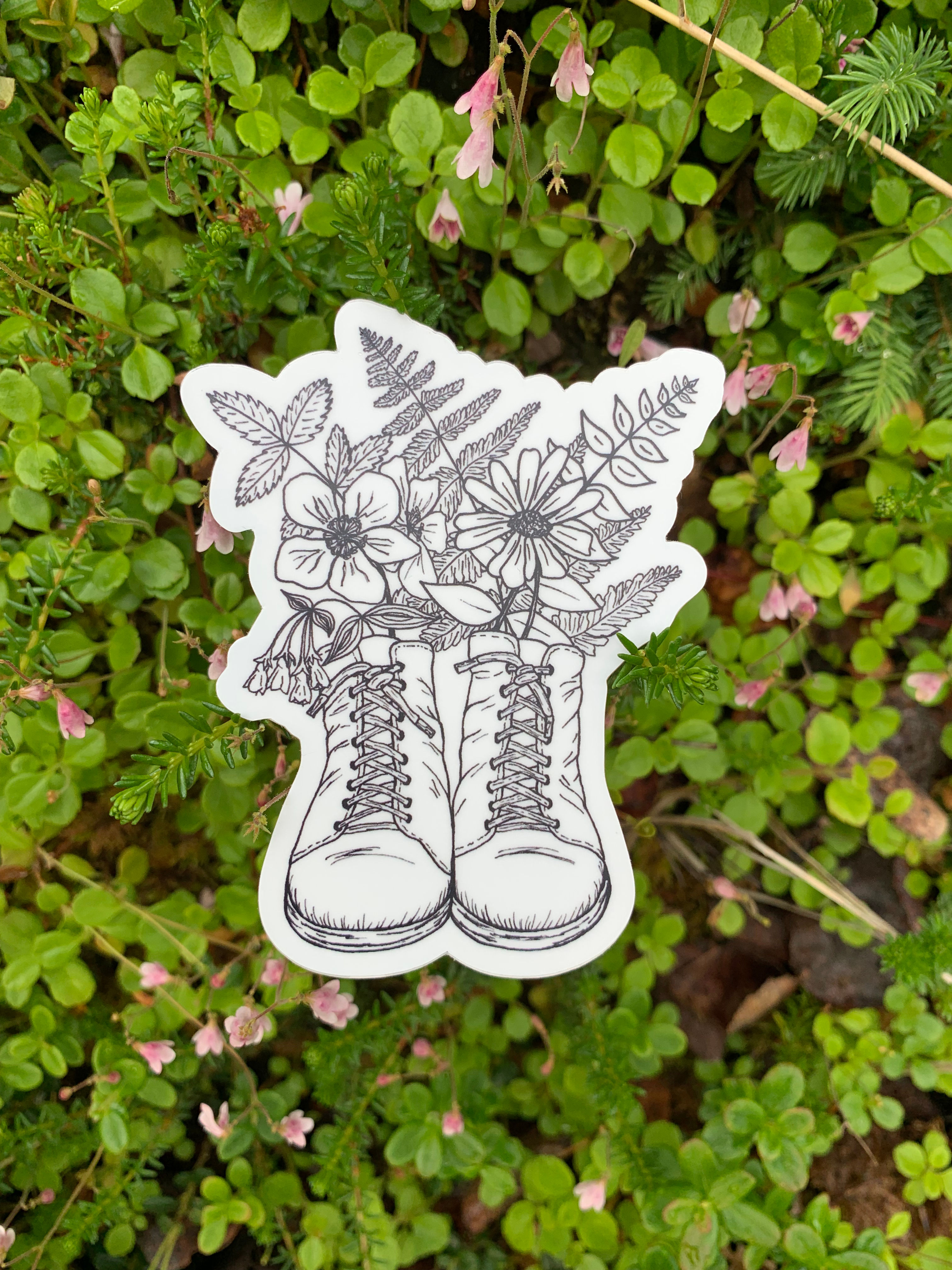 Alaskan Wildflowers & Hiking Boots Sticker