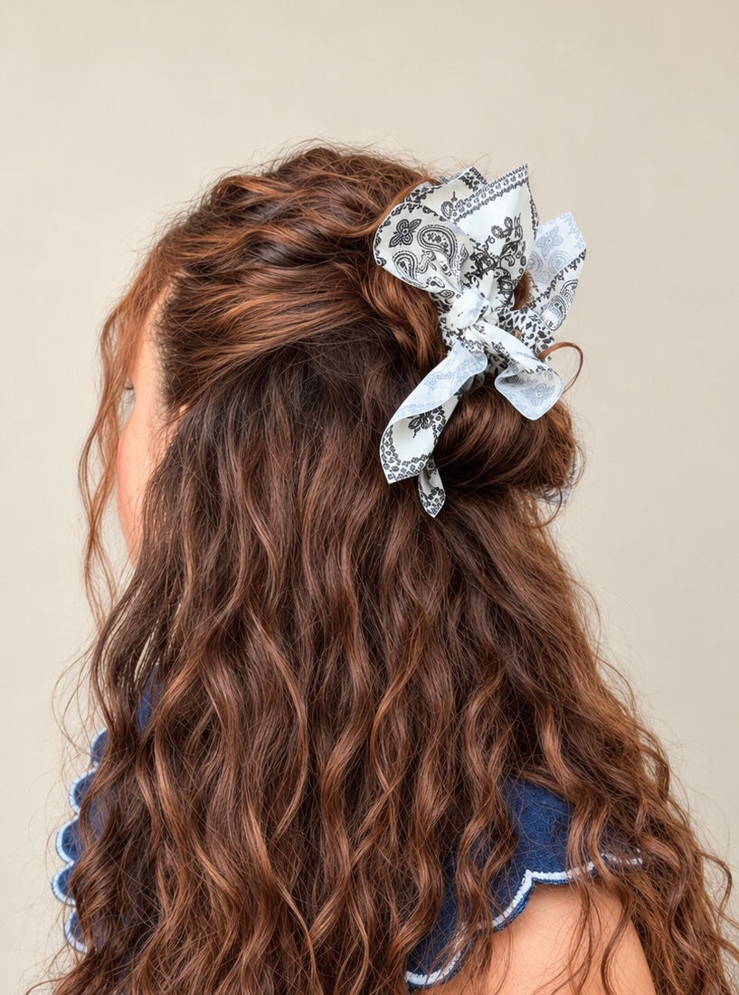 “Bowhemian Rhapsody” Paisley Bandana Claw Clip