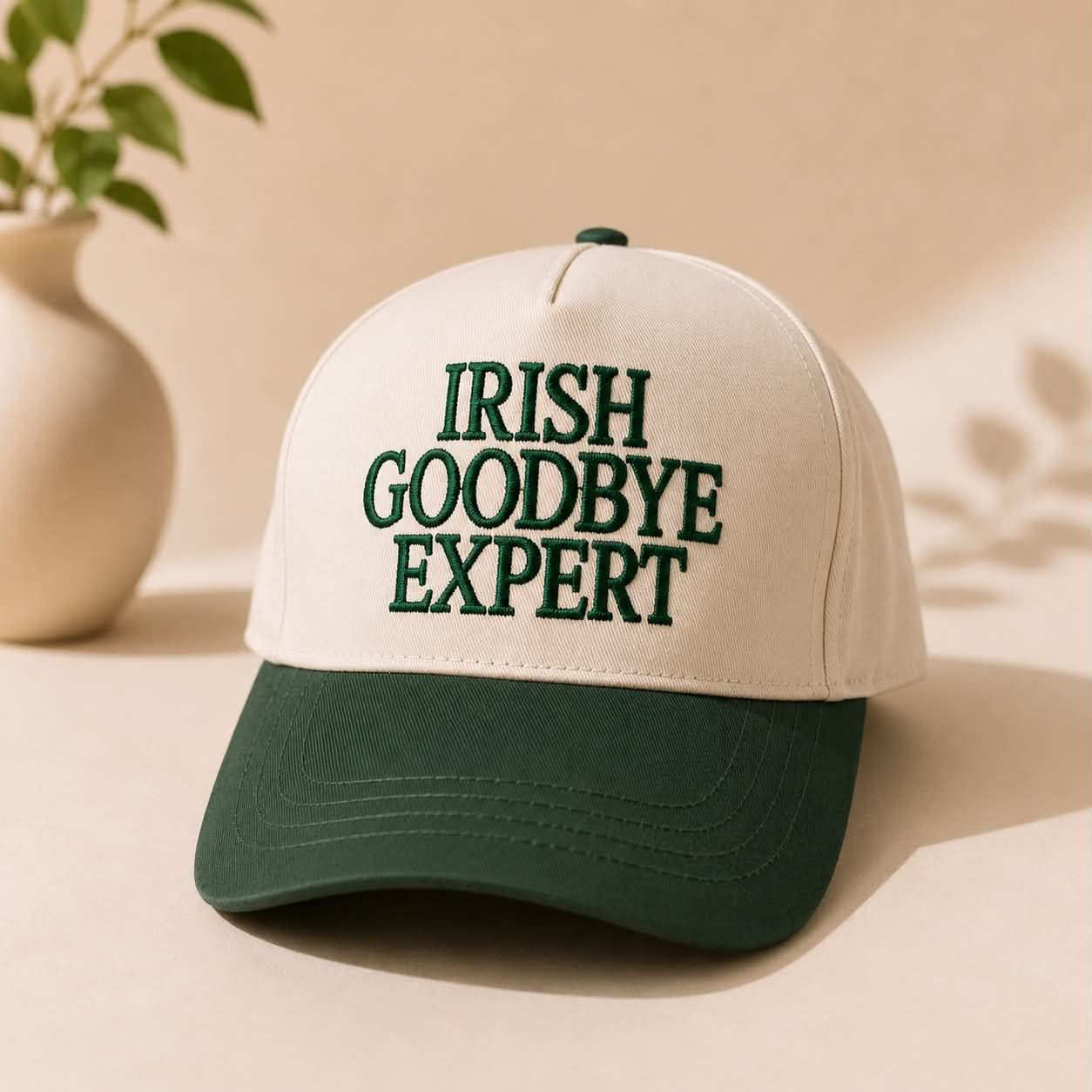 "Irish Goodbye Expert" Embroidered Baseball Cap