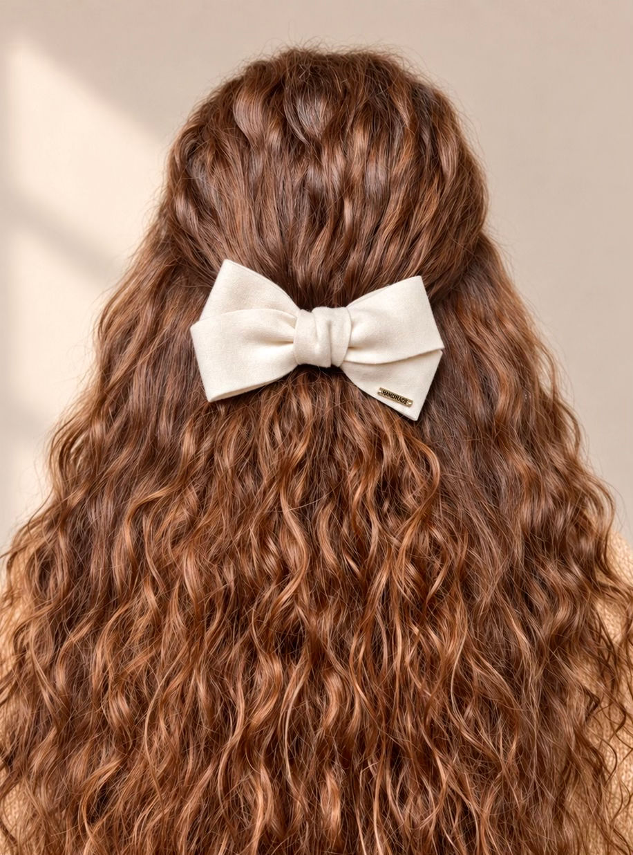 “Love Knot” Handmade Knit Bow Barrette