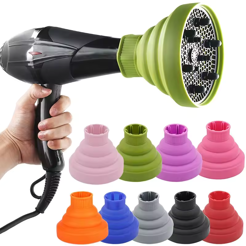 Thumbnail: Gift Hair Dryer Diffuser, Collapsible Silicone Universal Foldable Cover for Curl