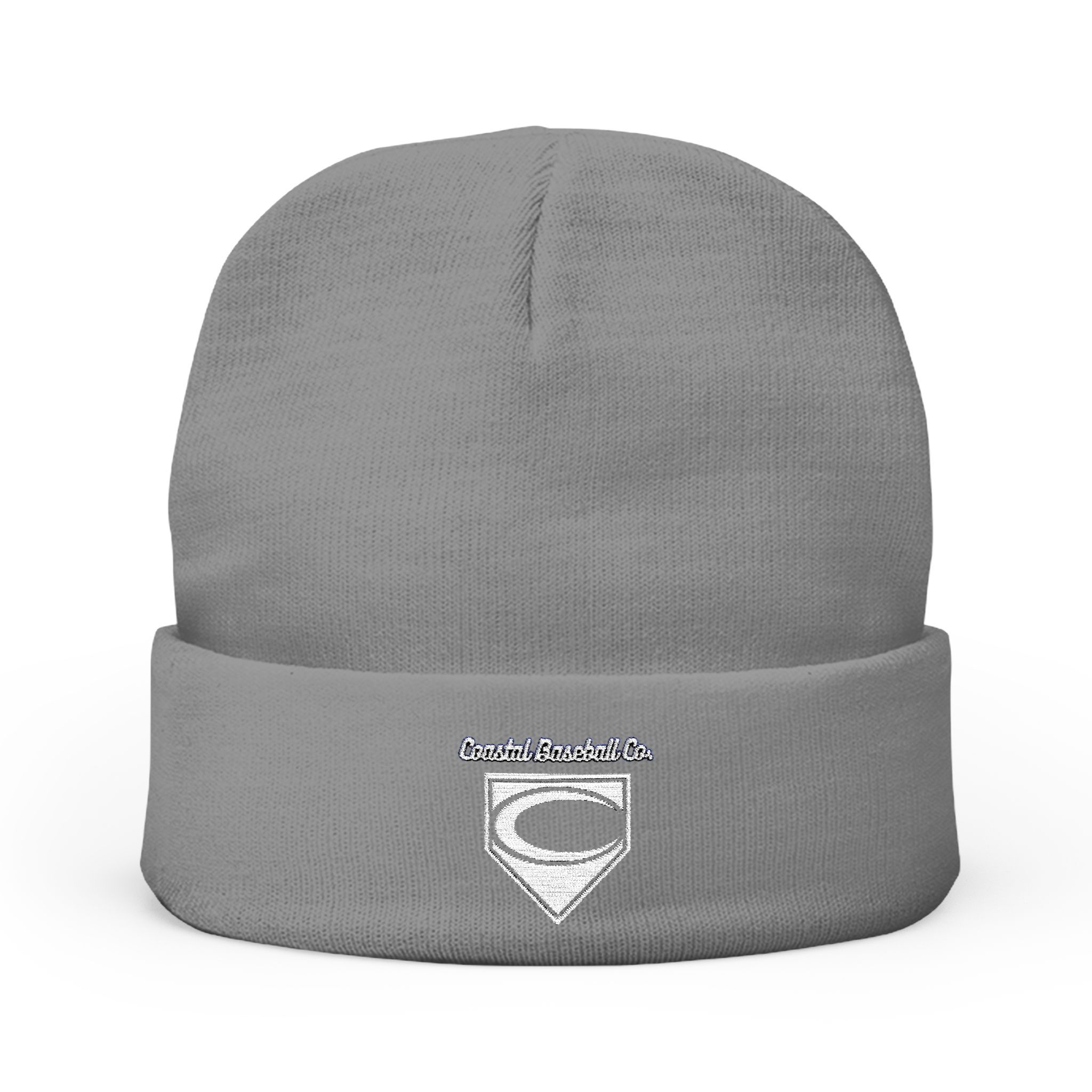 Coastal Baseball Co. Knit Beanie (White Logo, Scipt)