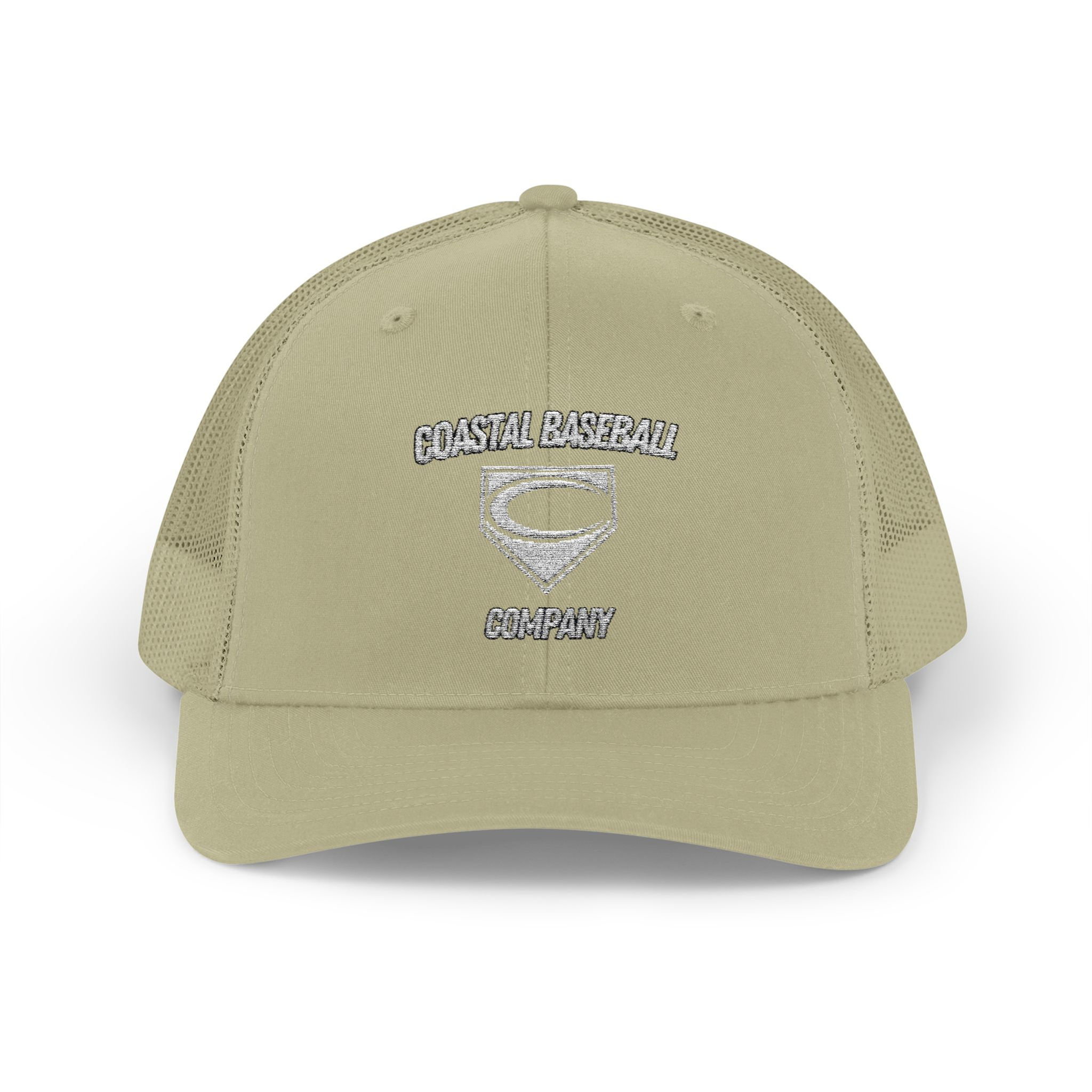 Coastal Baseball Company Trucker Hat (White Logo, Block)