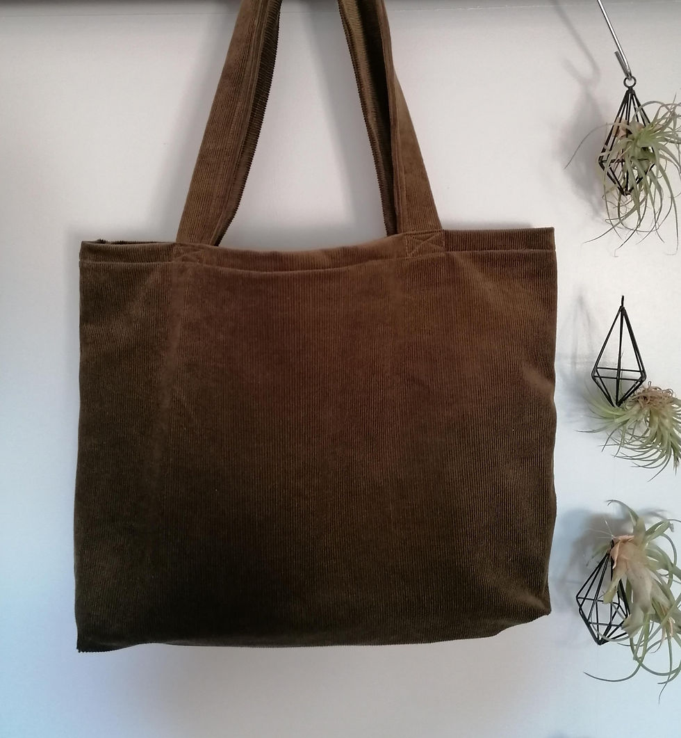 Miniature : cabas en velours - vert bronze