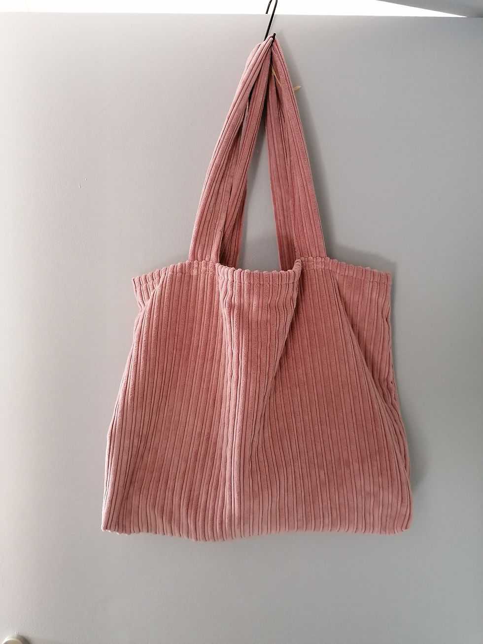 Miniature : cabas en velours - rose