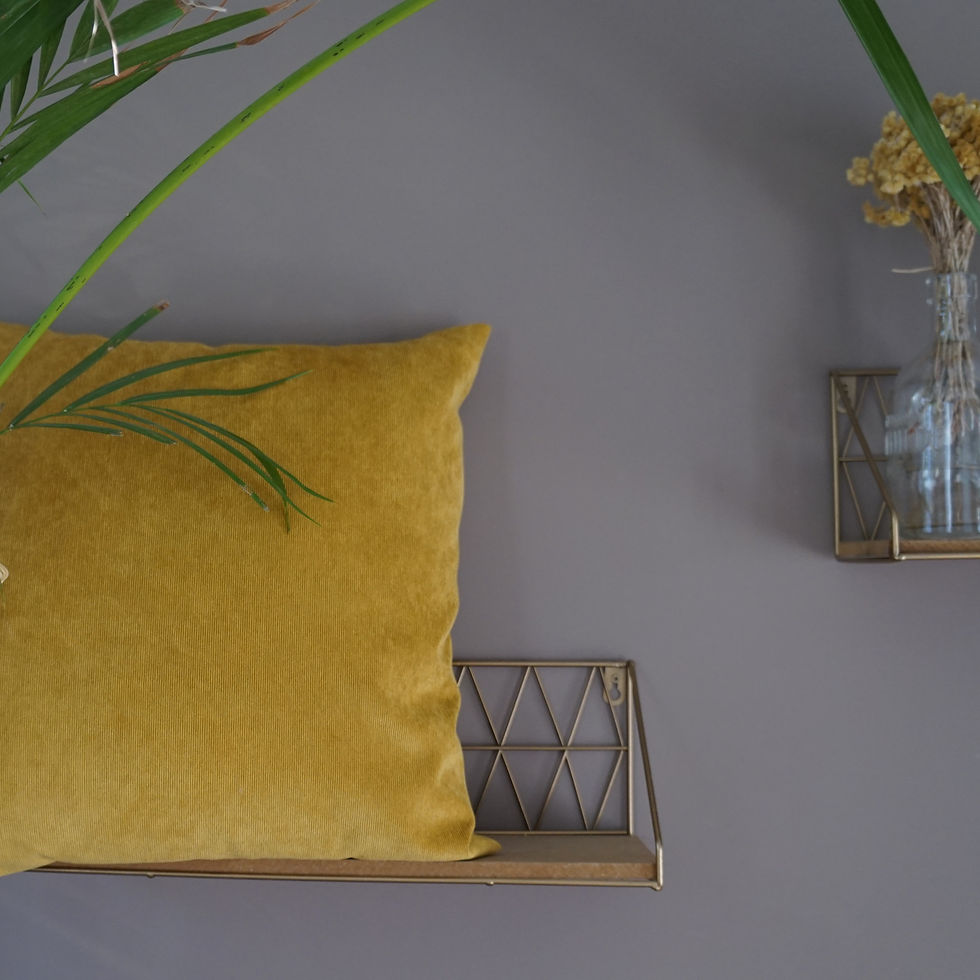 Miniature : coussin velours côtelé jaune moutarde