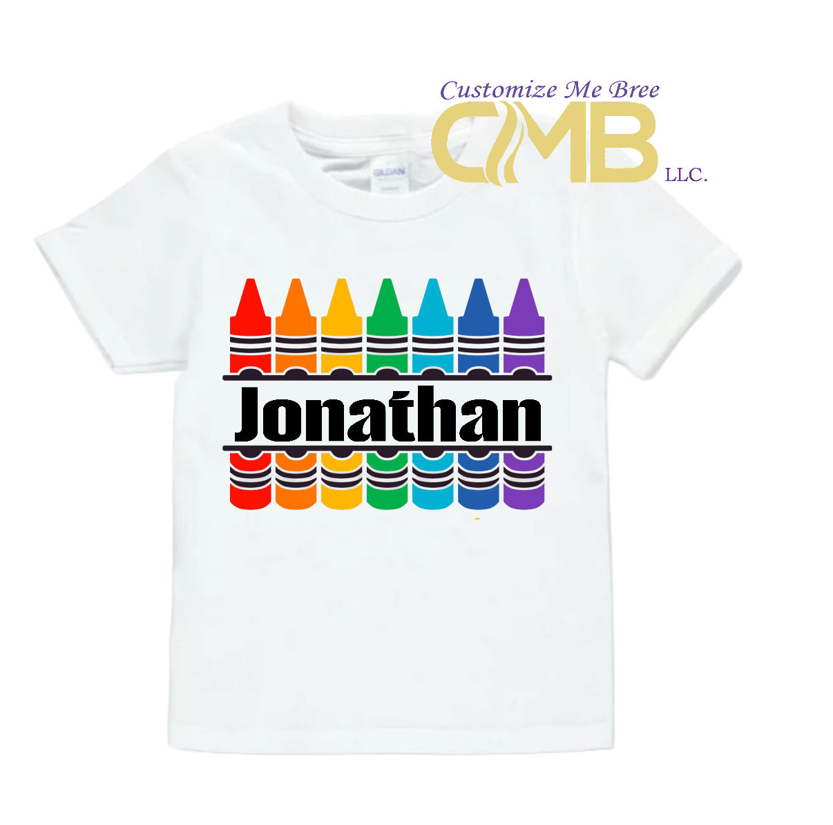 Back to school Monogram Multi Crayon Kids Shirt