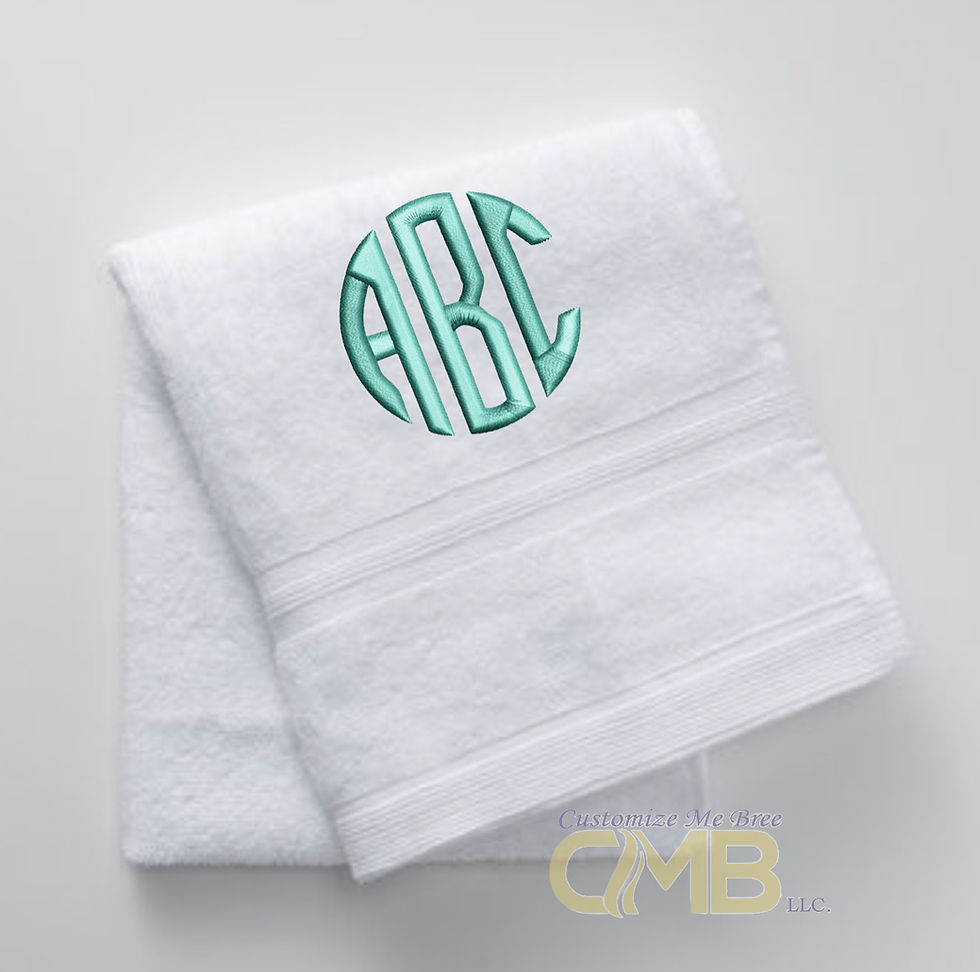 Thumbnail: Personalized Bath Towels/ Monogram towels/ Circle font