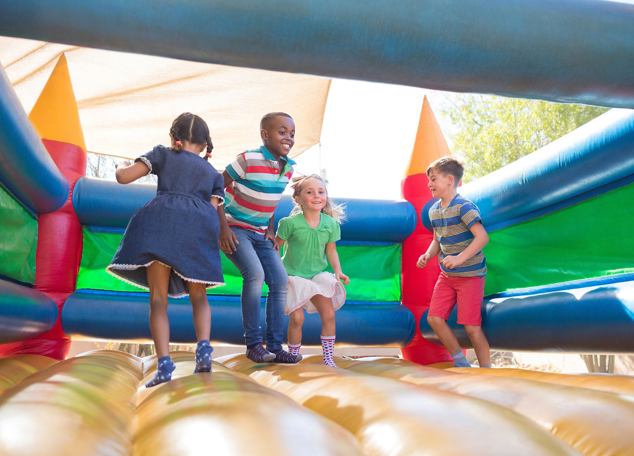Children Playing on Bouncy Castle