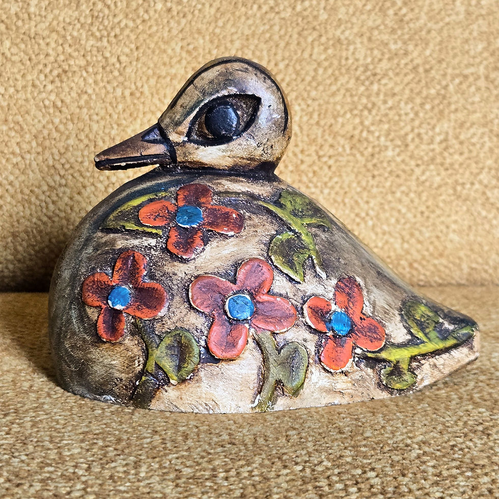 Thumbnail: Vintage 60's Big Eyed Wooden Duck