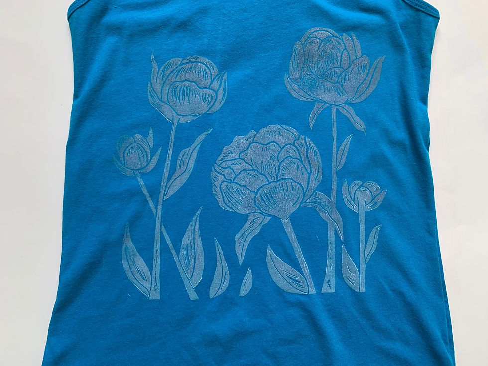Thumbnail: Sweet Peonies Racer Back Tank Top - Ladies Fit - PRE-ORDER