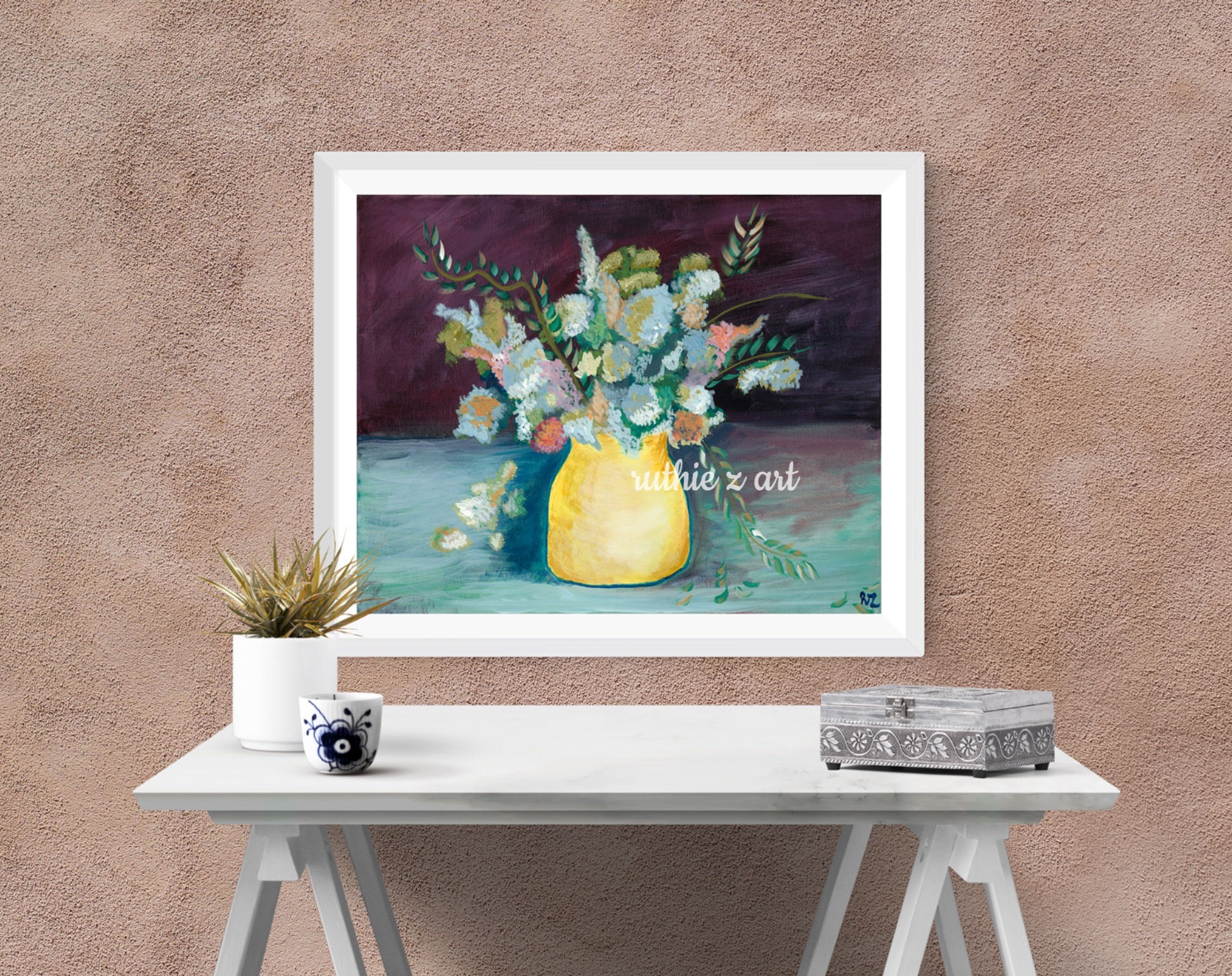 "Beloved" Expressive Floral - Giclee Art Print -  8x10, 11x14 or 16x20 inch