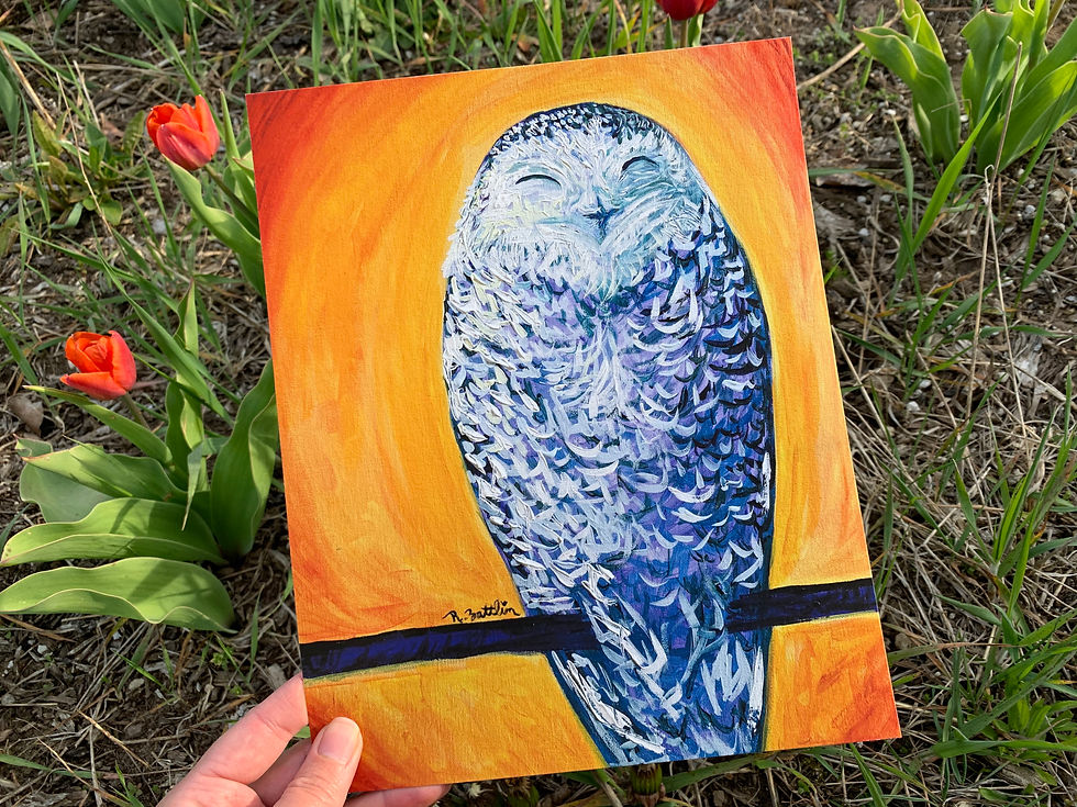 Thumbnail: Snowy Owl Art Print - 11x14 inch or 8x10