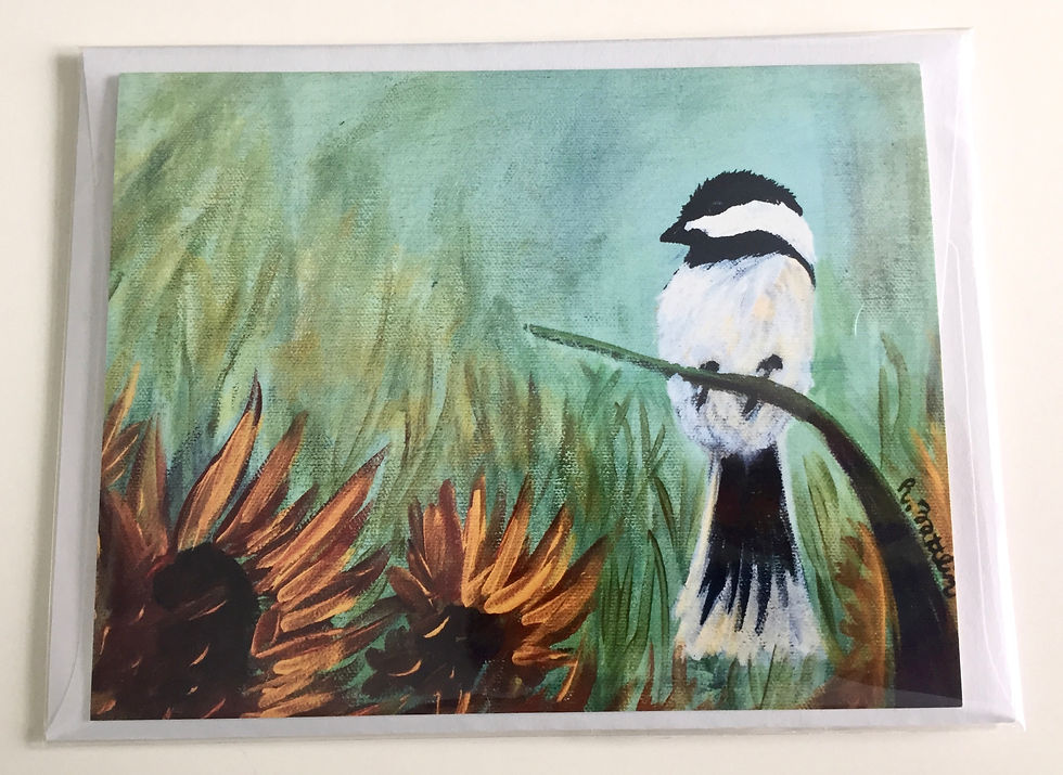 Thumbnail: "Little Birdie" Chickadee Notecard Set - 4 Pack