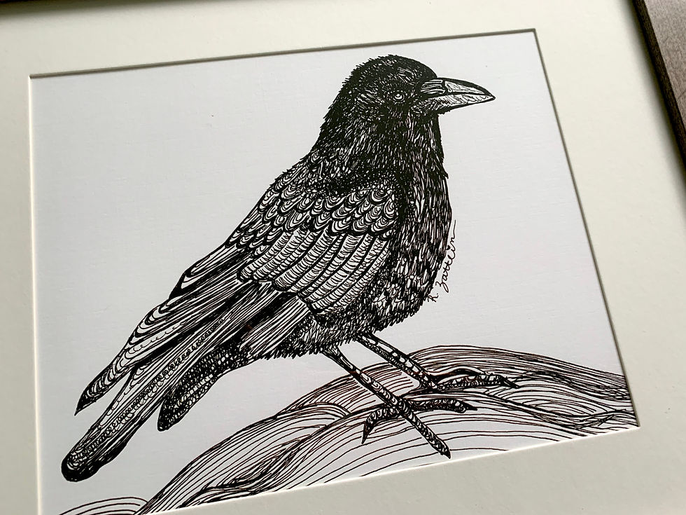 Thumbnail: Crow Art Print - 8x10 inch