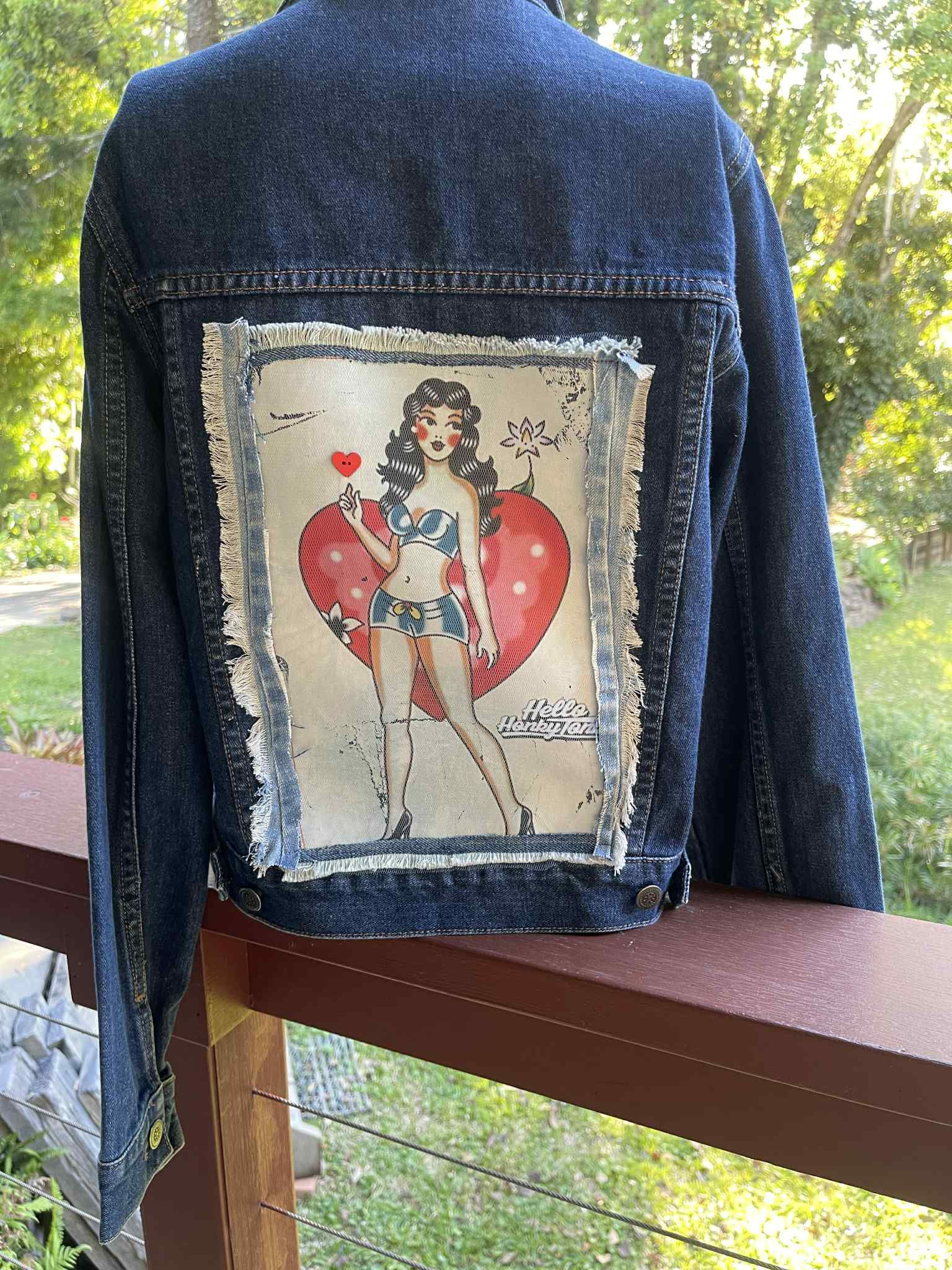 Vintage Heart denim jacket sz12