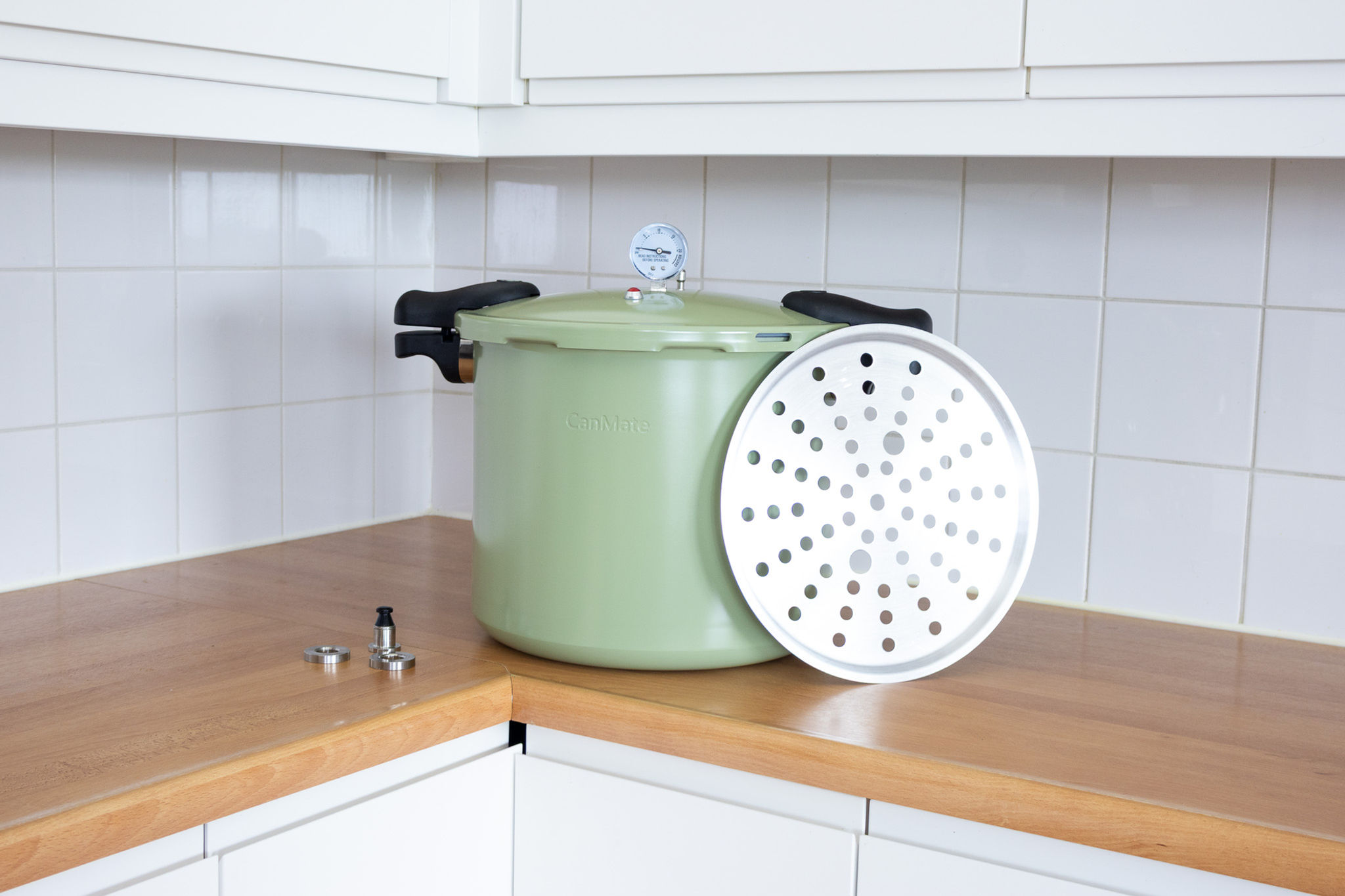 Autocuiseur CanMate 22QT-SG, incluant 1 plaque de base et un poids d'empilage