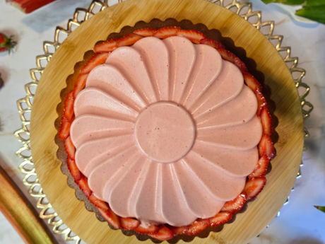 Recette de tarte fraise - rhubarbe