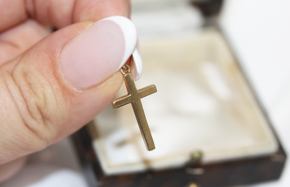 Thumbnail: Vintage 9ct Gold Mini Cross Pendant